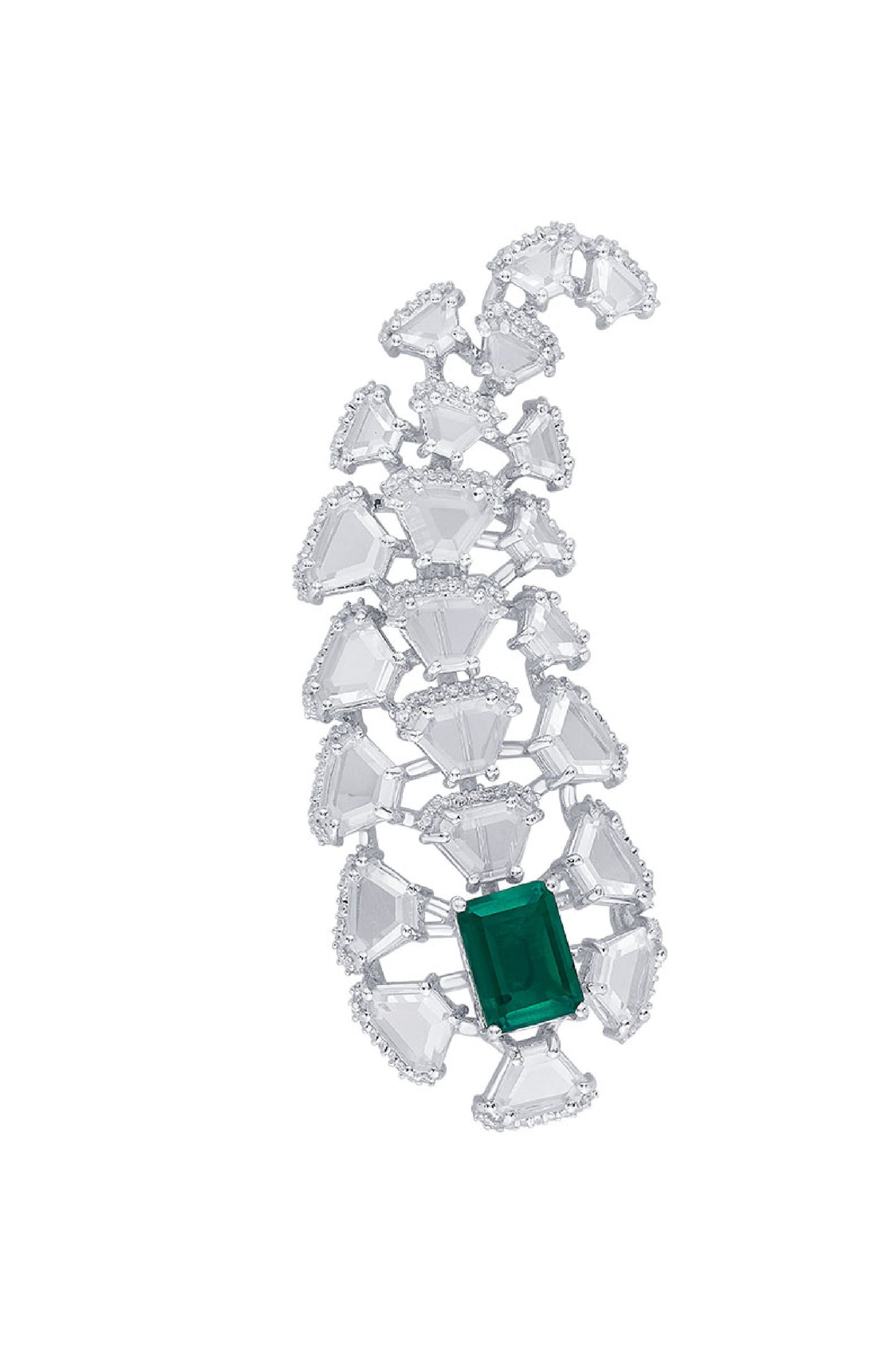 Isharya Amalfi Emerald Doublet 925 Silver Kalgi jewellery indian designer wear online shopping melange singapore
