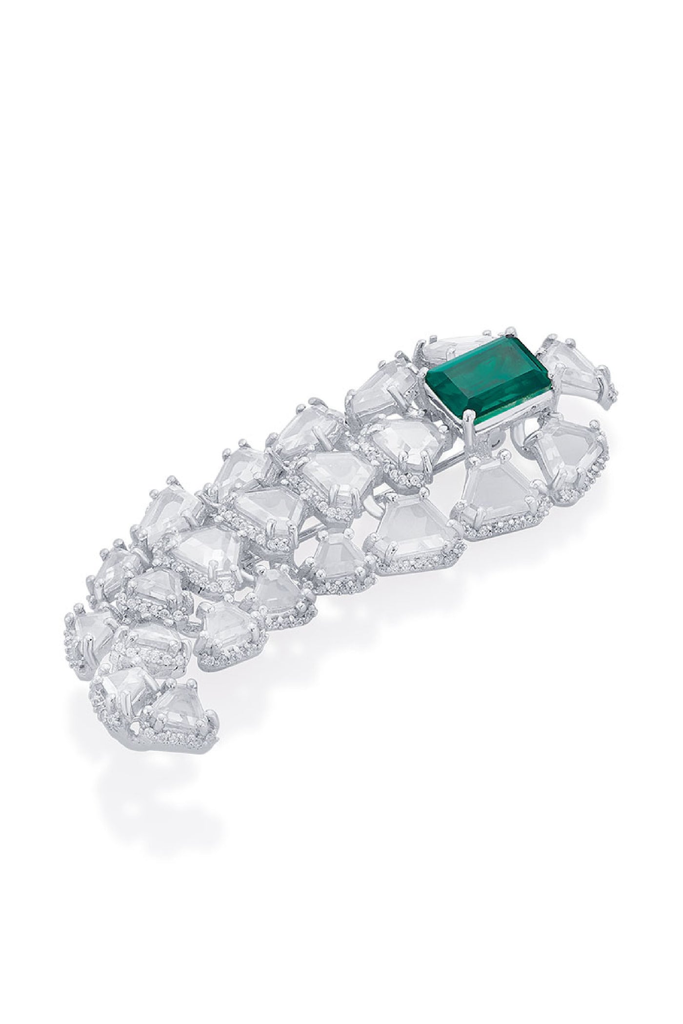 Isharya Amalfi Emerald Doublet 925 Silver Kalgi jewellery indian designer wear online shopping melange singapore
