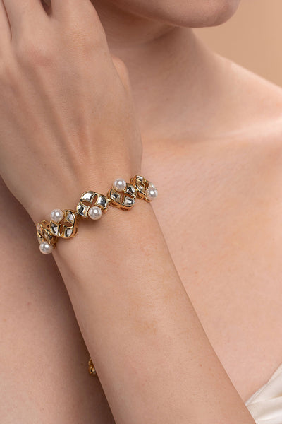 Isharya Amara Mirror Pearl Bracelet indian designer wear online shopping melange singapore