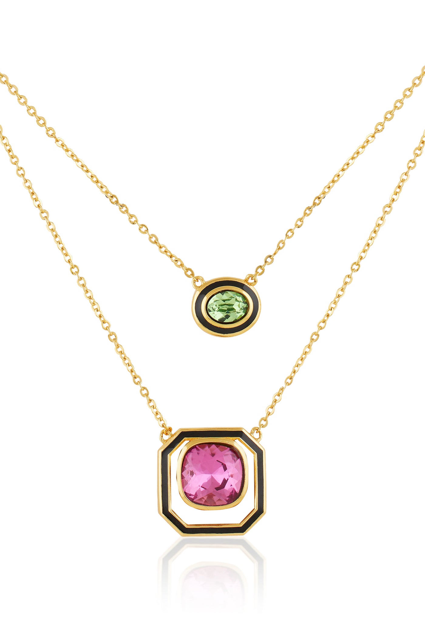 Isharya Amethyst Tides Layered Necklace 18Kt Gold Plated indian designer wear online shopping melange singapore