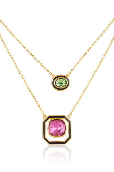 Isharya Amethyst Tides Layered Necklace 18Kt Gold Plated indian designer wear online shopping melange singapore