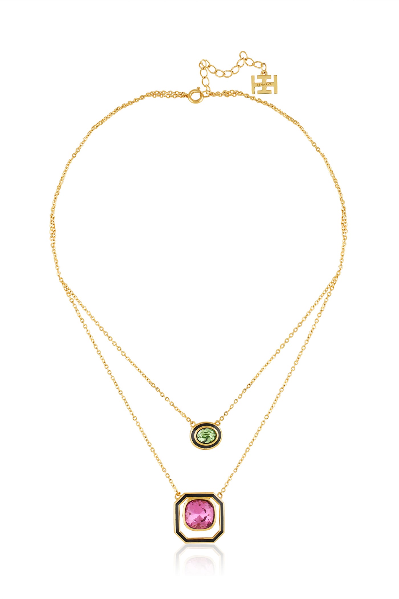 Isharya Amethyst Tides Layered Necklace 18Kt Gold Plated indian designer wear online shopping melange singapore