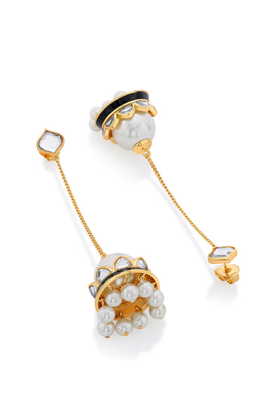 Isharya Amina Pearl Mirror Jhumka Earrings indian designer wear online shopping melange singapore