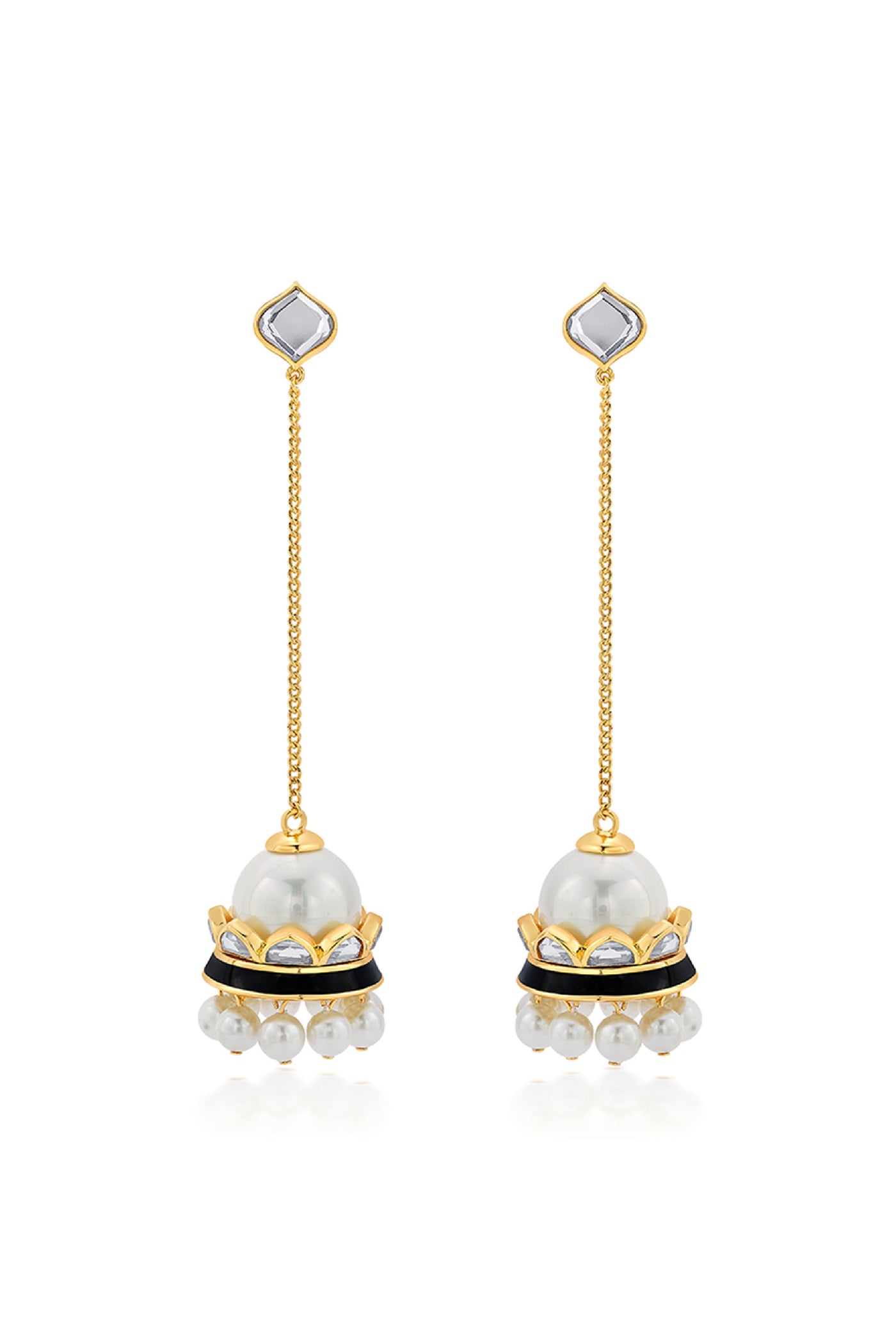 Isharya Amina Pearl Mirror Jhumka Earrings indian designer wear online shopping melange singapore