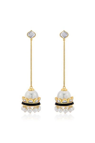 Isharya Amina Pearl Mirror Jhumka Earrings indian designer wear online shopping melange singapore