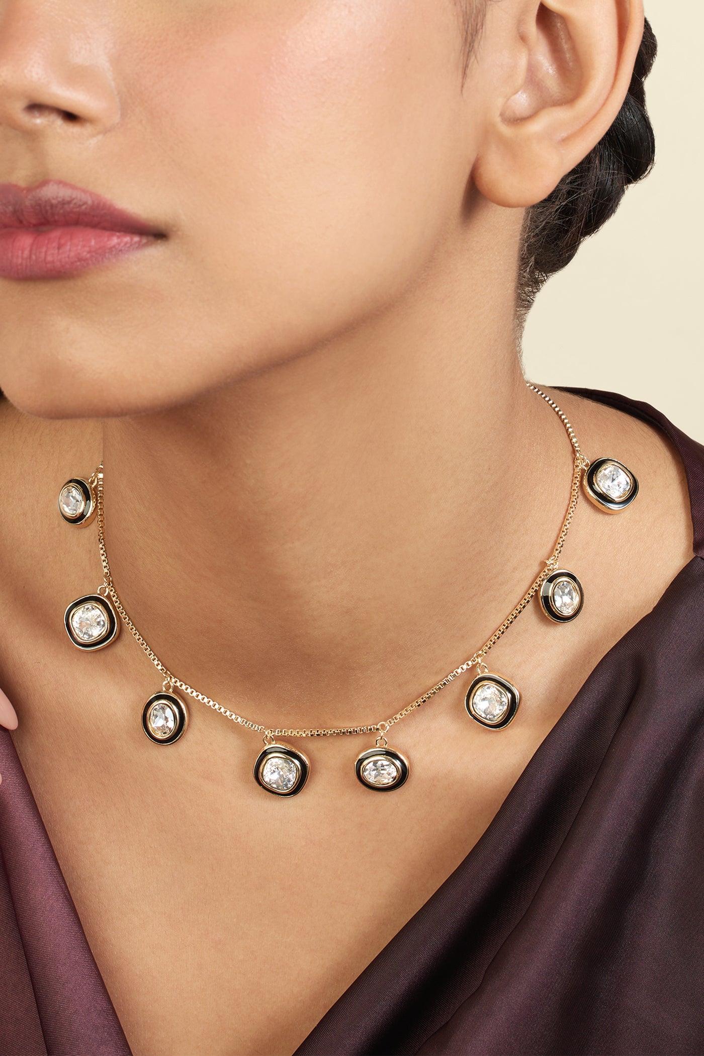 Isharya Aqua Cove Charm Necklace 18Kt Gold Plated indian designer wear online shopping melange singapore
