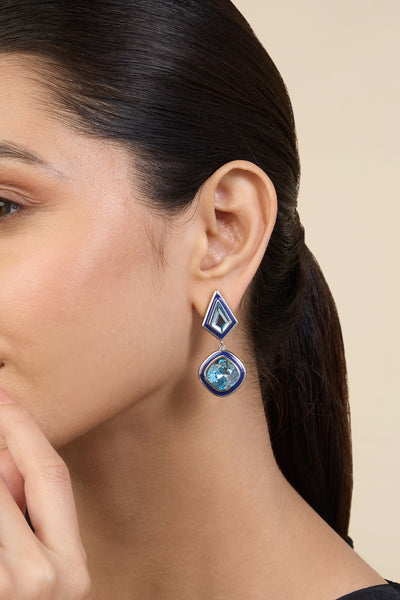 Isharya Aquamarine Party Girl Earrings In 18Kt Gold Plated indian designer wear online shopping melange singapore