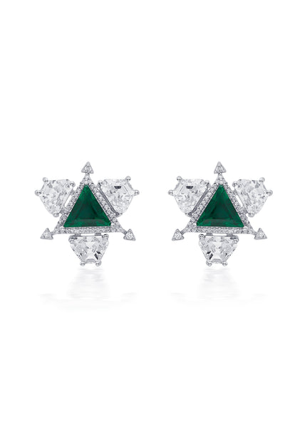 Isharya Atlantis 925 Silver Emerald Hydro Earrings jewellery indian designer wear online shopping melange singapore