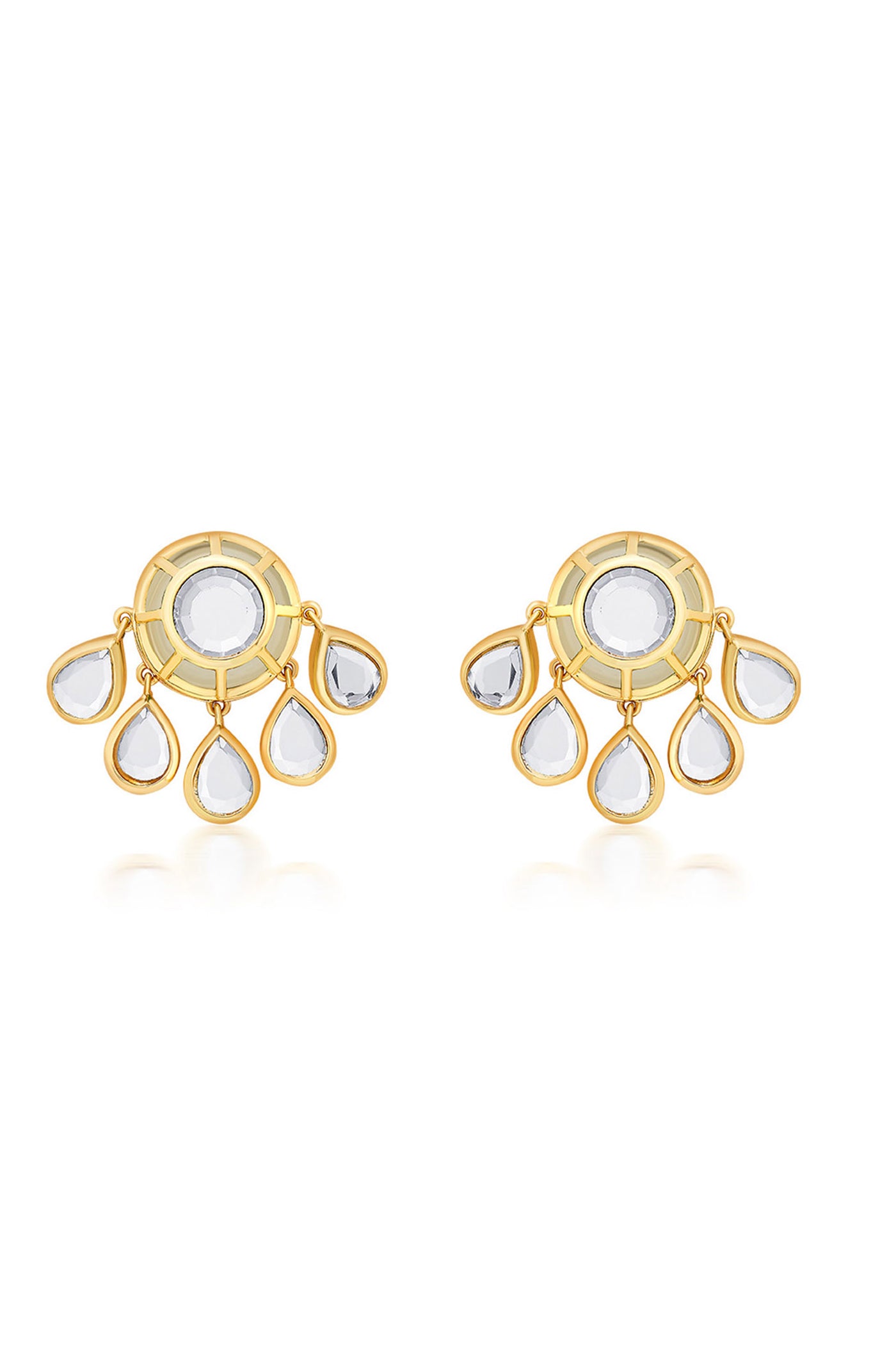 Isharya Ayaana Ecru Studs In 18Kt Gold Plated jewellery indian designer wear online shopping melange singapore