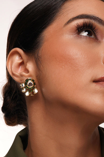 Isharya Ayaana Evergreen Studs In 18Kt Gold Plated jewellery indian designer wear online shopping melange singapore