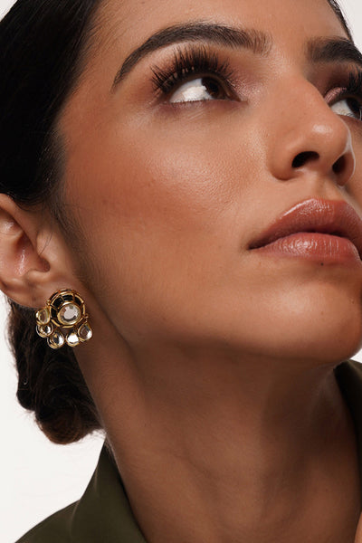 Isharya Ayaana Raven Studs In 18Kt Gold Plated jewellery indian designer wear online shopping melange singapore