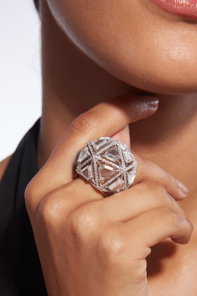 Isharya Bahamas 925 Silver Dome Ring jewellery indian designer wear online shopping melange singapore