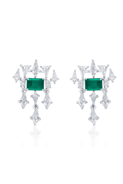 Isharya Provence 925 Silver Emerald Doublet Earrings jewellery indian designer wear online shopping melange singapore