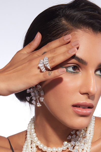 Isharya Bahamas 925 Silver Galaxy Earrings jewellery indian designer wear online shopping melange singapore