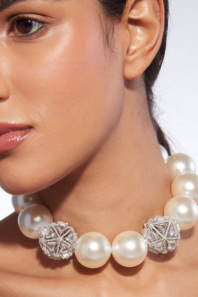 Isharya Bahamas 925 Silver Pearl Botticelli Necklace jewellery indian designer wear online shopping melange singapore