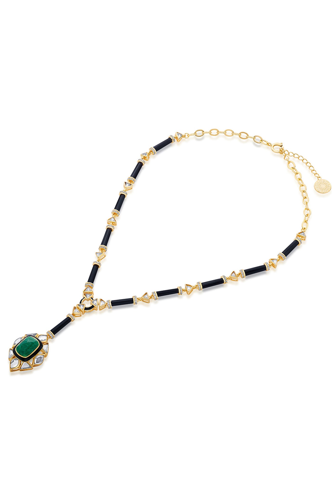 Isharya Begum Haute Evergreen Drop Necklace In 18Kt Gold Plated jewellery indian designer wear online shopping melange singapore