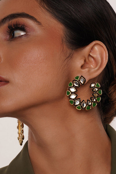Isharya Begum Haute Evergreen Hoop Earrings jewellery indian designer wear online shopping melange singapore