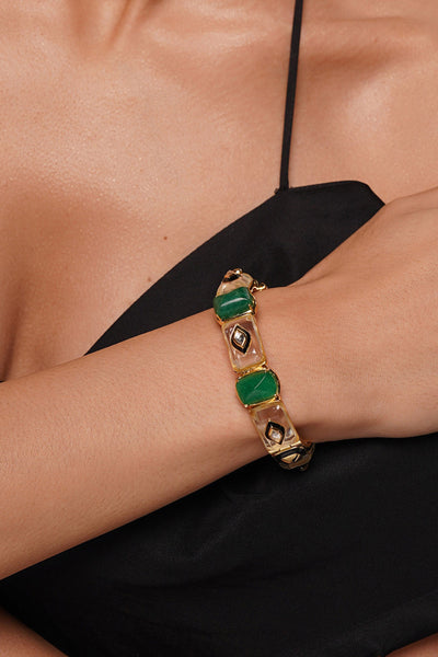 Isharya Begum Haute Evergreen Mughal Bangle In 18Kt Gold Plated jewellery indian designer wear online shopping melange singapore