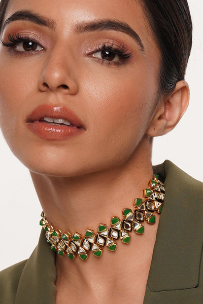 Isharya Begum Haute Evergreen Mughal Choker In 18Kt Gold Plated jewellery indian designer wear online shopping melange singapore
