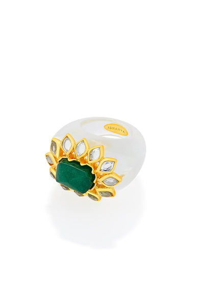 Isharya Begum Haute Evergreen Resin Ring jewellery indian designer wear online shopping melange singapore