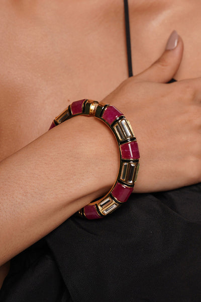 Isharya Begum Haute Pink Bangle jewellery indian designer wear online shopping melange singapore