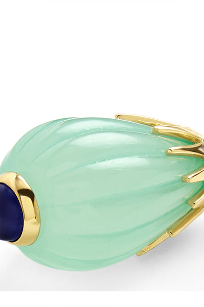 Isharya Blue Corundum Drop Earrings In 18kt Gold Plated indian designer wear online shopping melange singapore