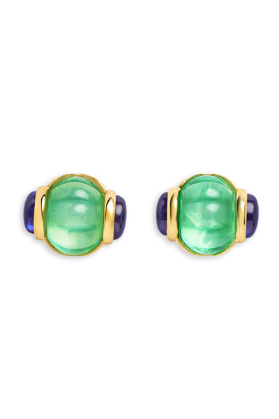Isharya Blue Melon Studs In 18kt Gold Plated indian designer wear online shopping melange singapore