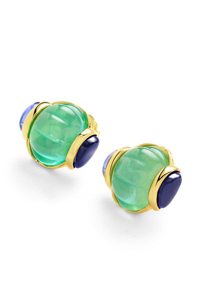 Isharya Blue Melon Studs In 18kt Gold Plated indian designer wear online shopping melange singapore