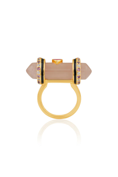 Isharya Blush Aura Amulet Ring In 18kt Gold Plated indian designer wear online shopping melange singapore 
