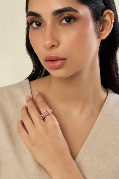 Isharya Blush Aura Amulet Ring In 18kt Gold Plated indian designer wear online shopping melange singapore 
