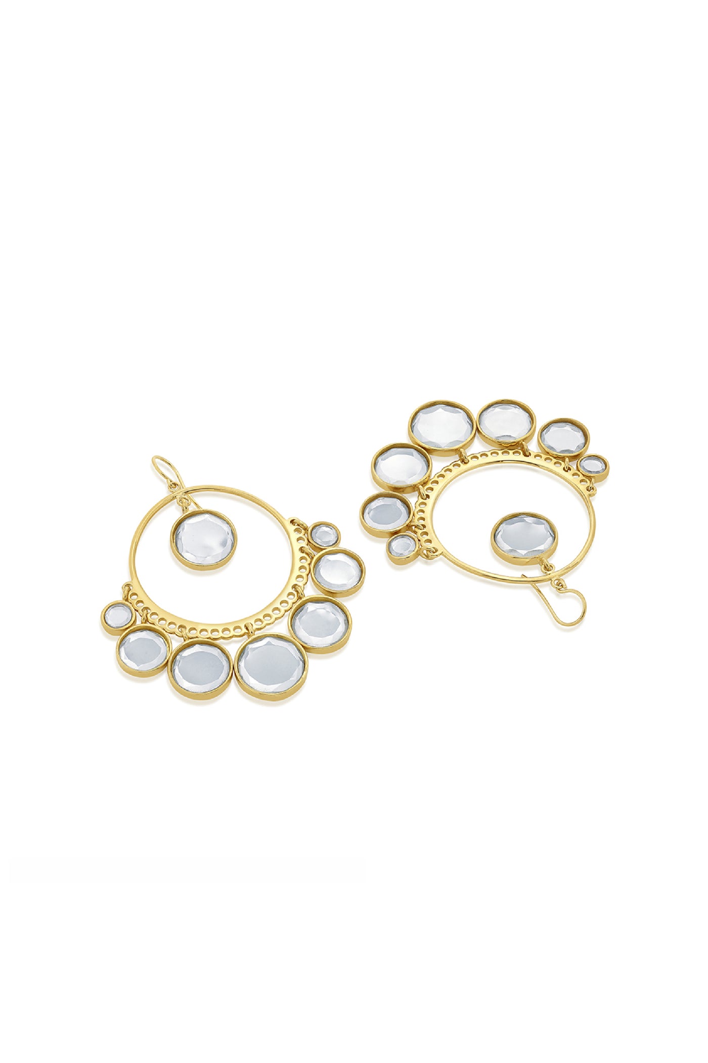 Isharya Borderless Mirror Gems Hoop Earrings indian designer wear online shopping melange singapore