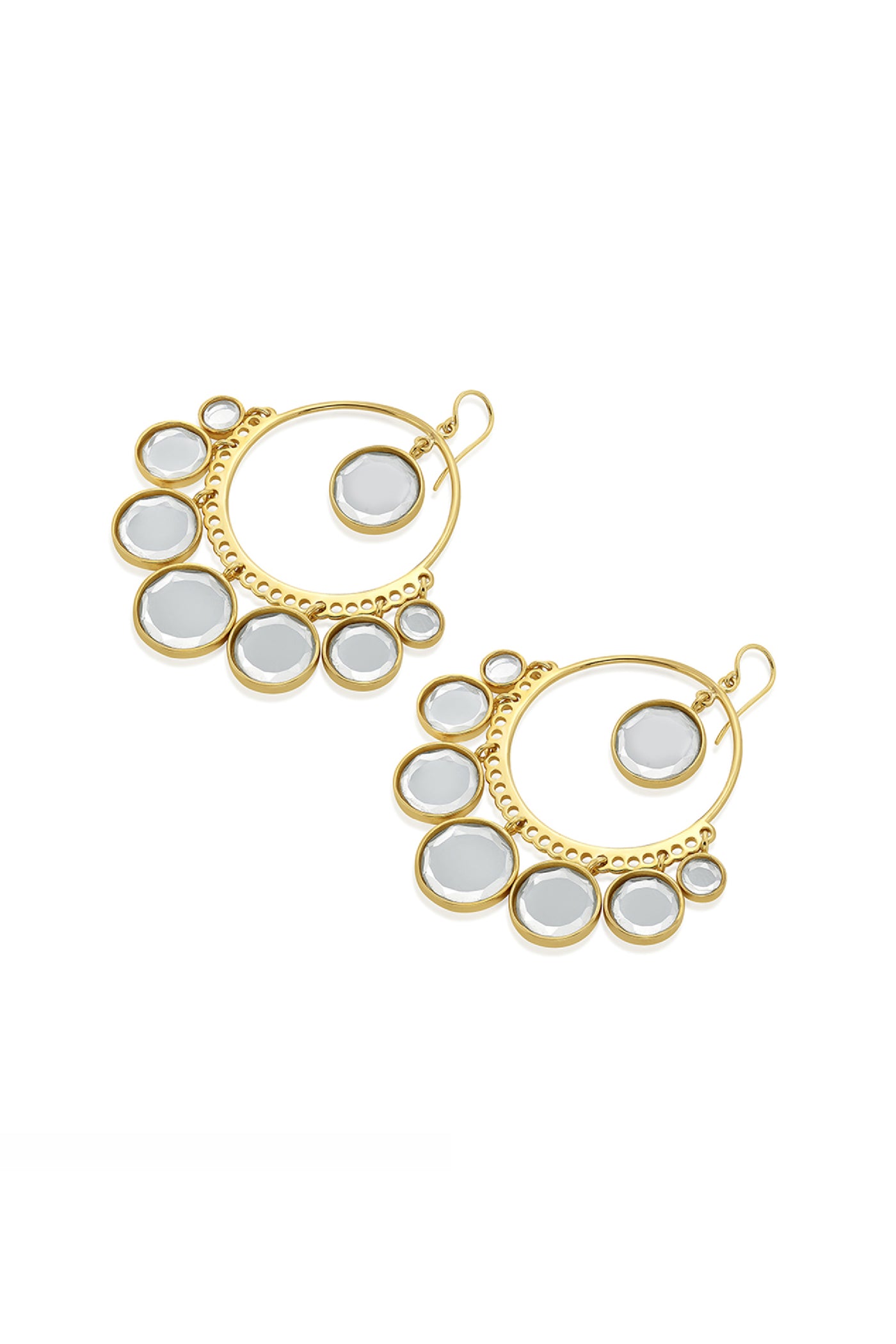 Isharya Borderless Mirror Gems Hoop Earrings indian designer wear online shopping melange singapore