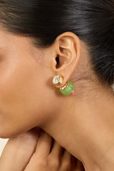 Isharya Botanic Bloom Stud Earrings 18Kt Gold Plated indian designer wear online shopping melange singapore 