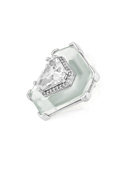 Isharya CZ Resin Statement Studs In Rhodium Plating indian designer wear online shopping melange singaporev