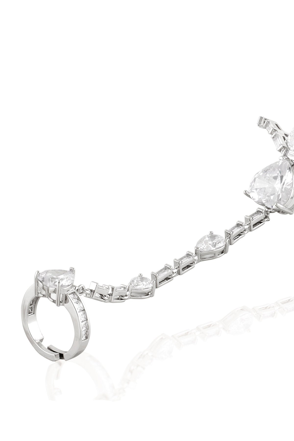 Isharya Celeste Heart Bolo Bracelet In Rhodium Plating indian designer wear online shopping melange singapore 