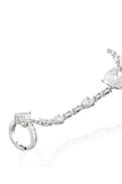 Isharya Celeste Heart Bolo Bracelet In Rhodium Plating indian designer wear online shopping melange singapore 