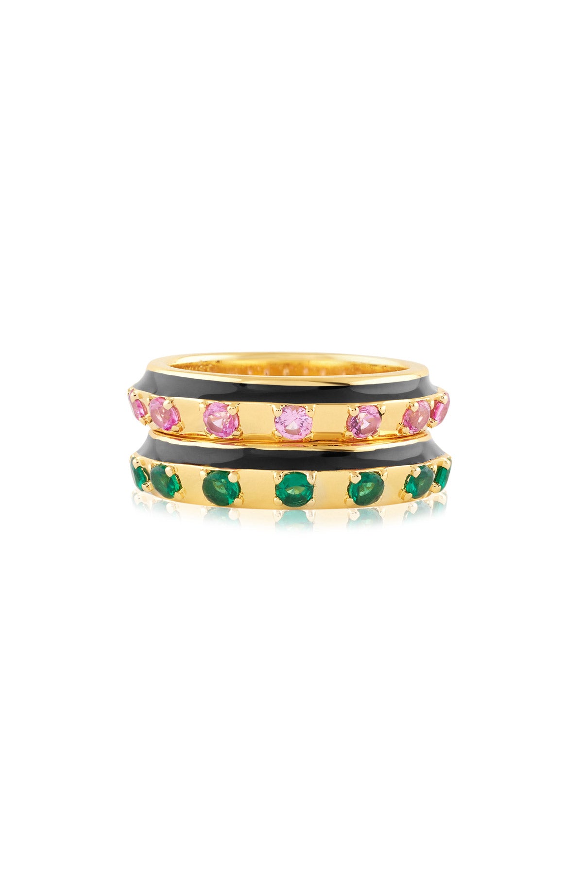 Isharya Celestial Duality Ring Stack In 18kt Gold Plated indian designer wear online shopping melange singapore 