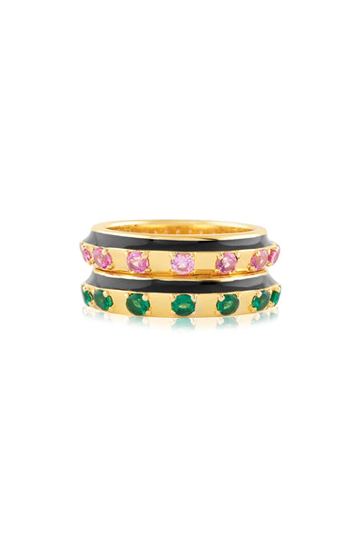 Isharya Celestial Duality Ring Stack In 18kt Gold Plated indian designer wear online shopping melange singapore 