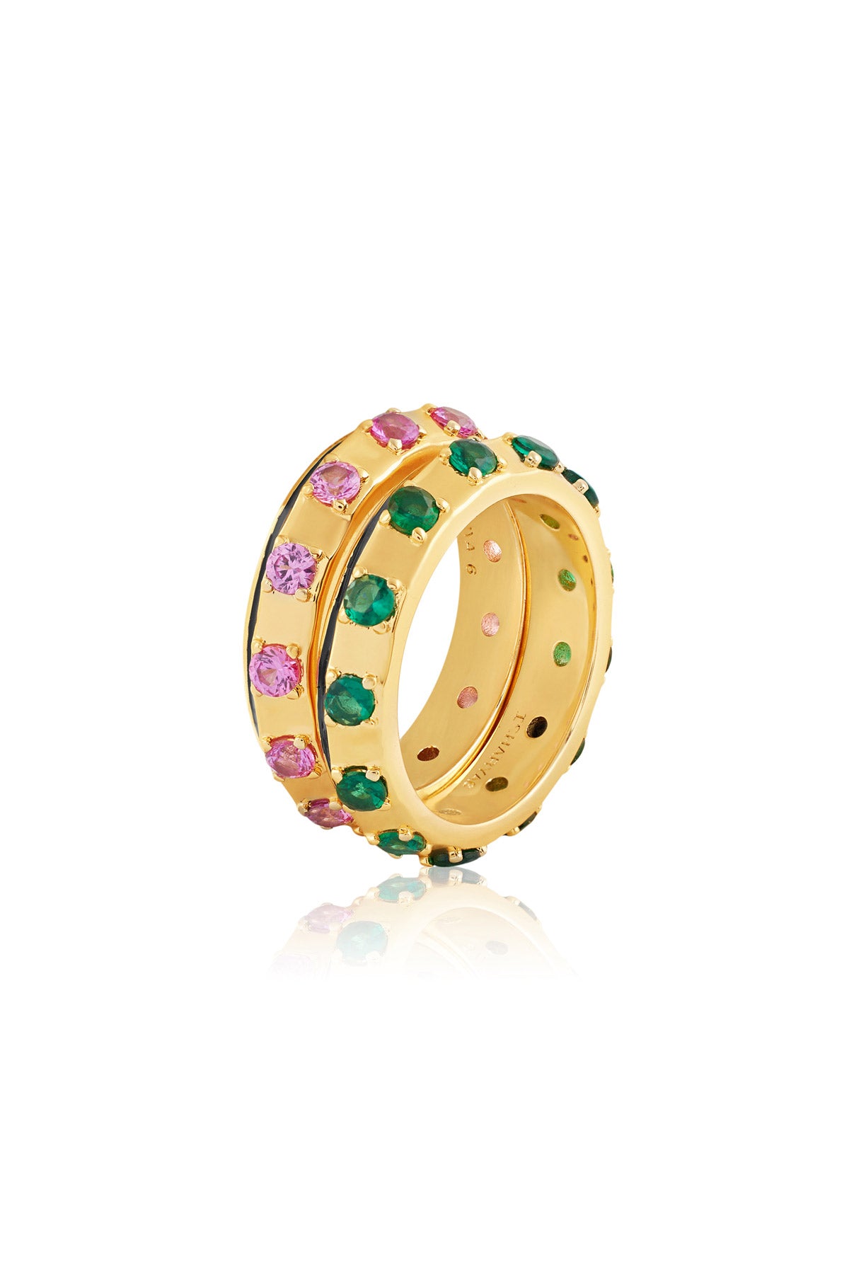 Isharya Celestial Duality Ring Stack In 18kt Gold Plated indian designer wear online shopping melange singapore 