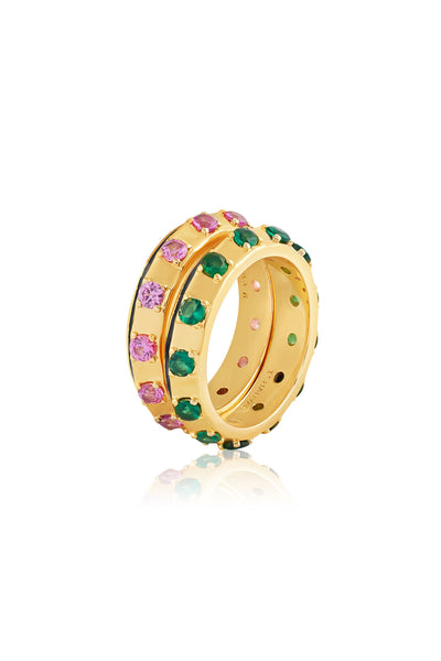 Isharya Celestial Duality Ring Stack In 18kt Gold Plated indian designer wear online shopping melange singapore 