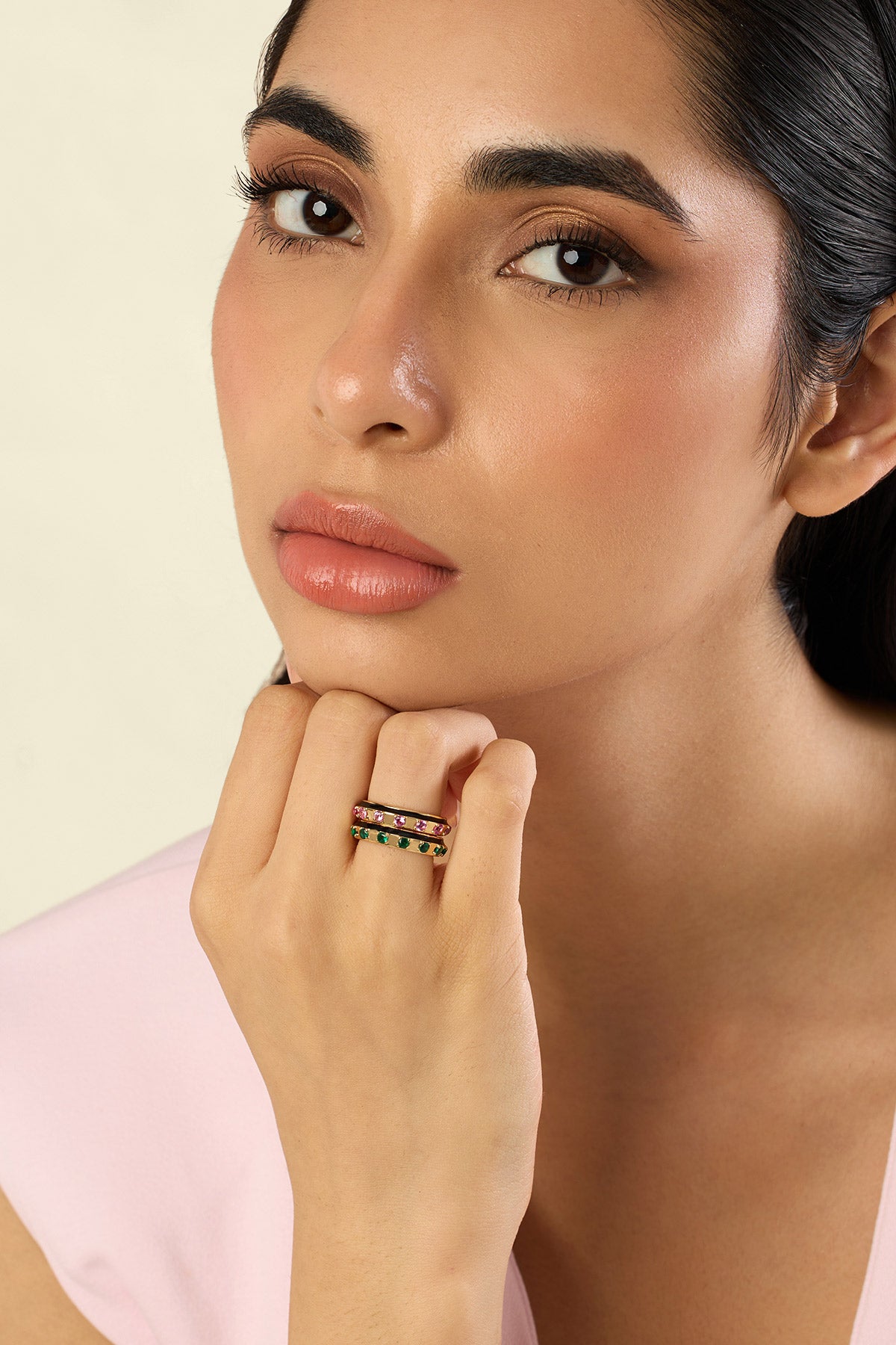 Isharya Celestial Duality Ring Stack In 18kt Gold Plated indian designer wear online shopping melange singapore 