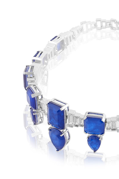 Isharya Celestial Luxe Choker Necklace In Rhodium Plating indian designer wear online shopping melange singapore 