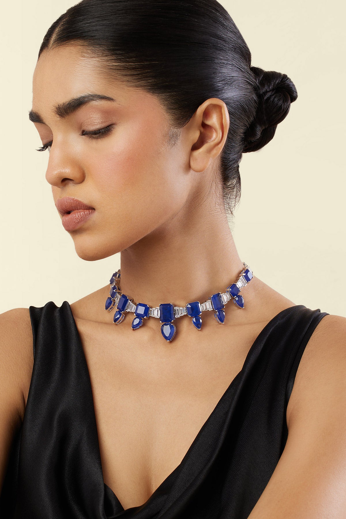 Isharya Celestial Luxe Choker Necklace In Rhodium Plating indian designer wear online shopping melange singapore 
