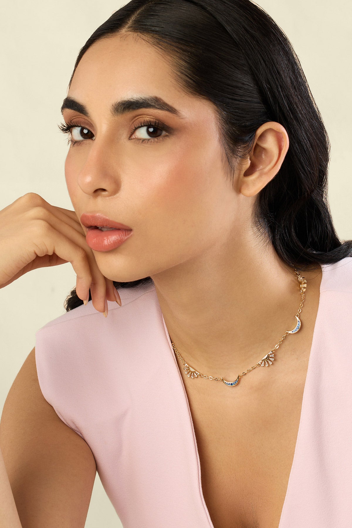 Isharya Celestial Rhythm Necklace In Green plating indian designer wear online shopping melange singapore 