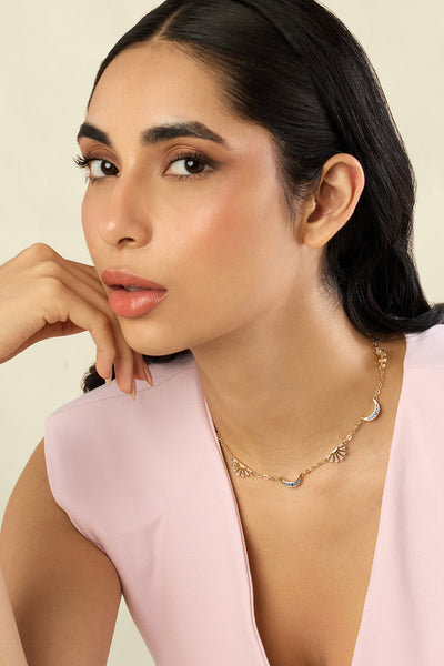 Isharya Celestial Rhythm Necklace In Green plating indian designer wear online shopping melange singapore 