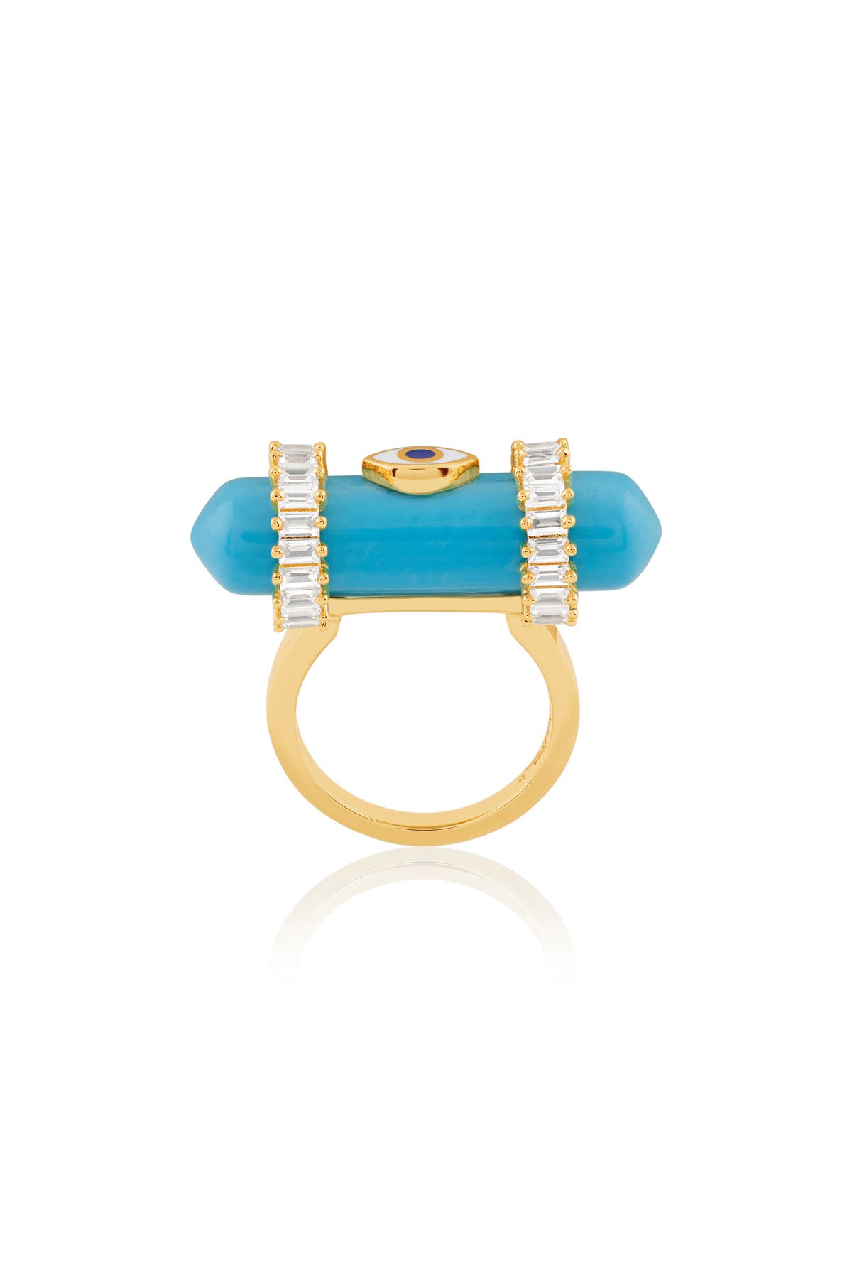 Isharya Celestial Turquoise Amulet Ring In 18kt Gold Plated indian designer wear online shopping melange singapore 