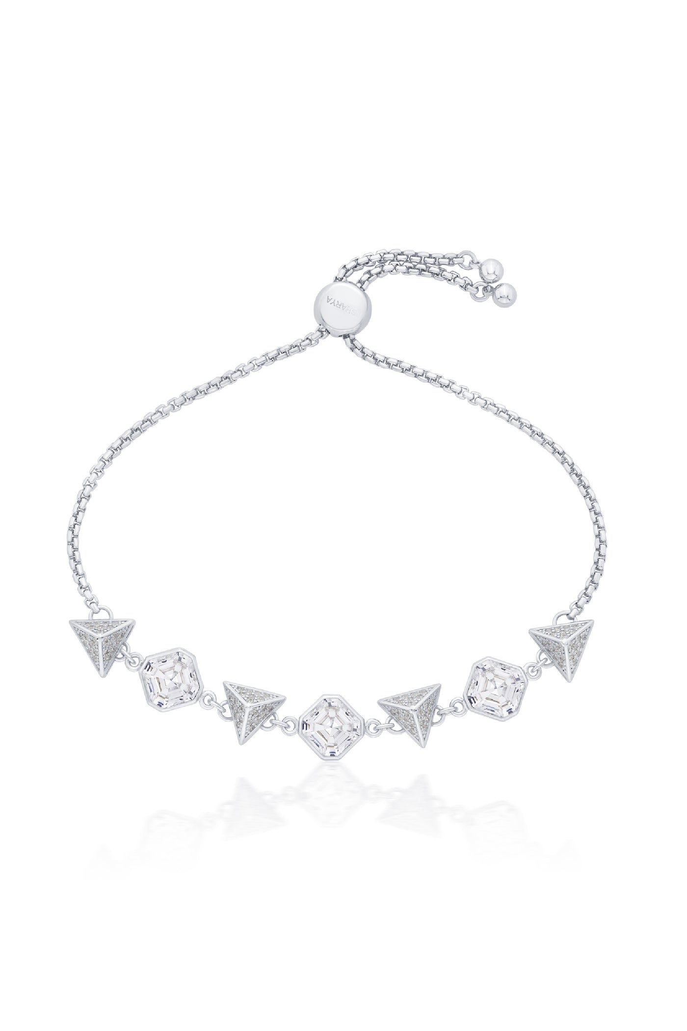 Isharya Chrome Crystal Pyramid Bracelet indian designer wear online shopping melange singapore