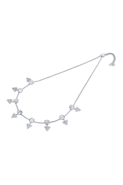 Isharya Chrome Pyramid Crystal Necklace indian designer wear online shopping melange singapore