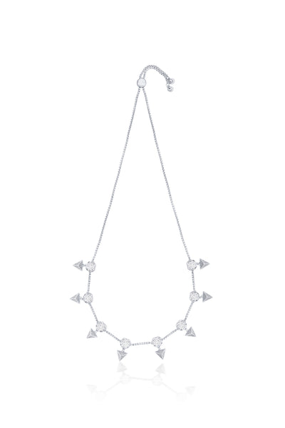 Isharya Chrome Pyramid Crystal Necklace indian designer wear online shopping melange singapore