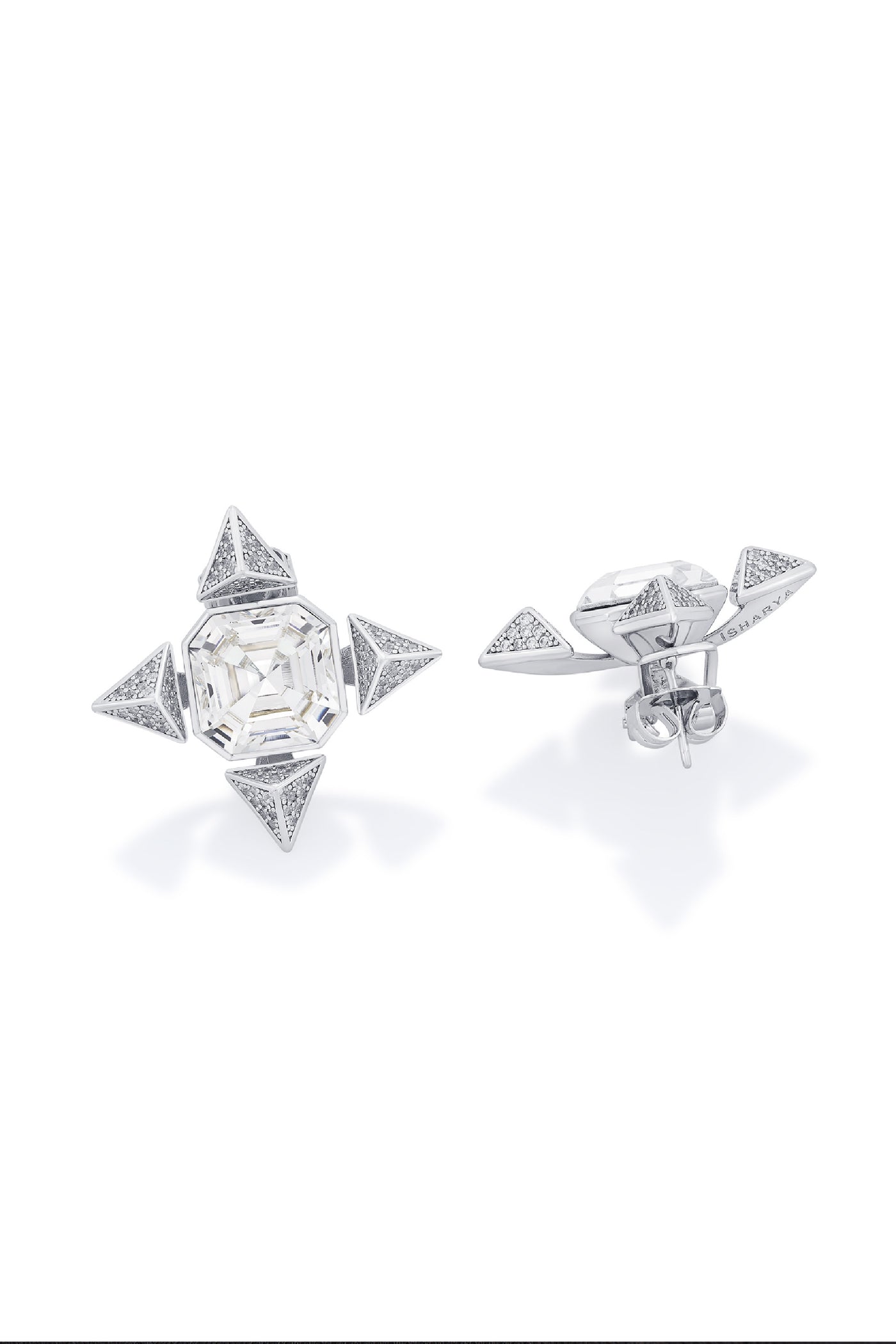Isharya Chrome Star Earrings indian designer wear online shopping melange singapore